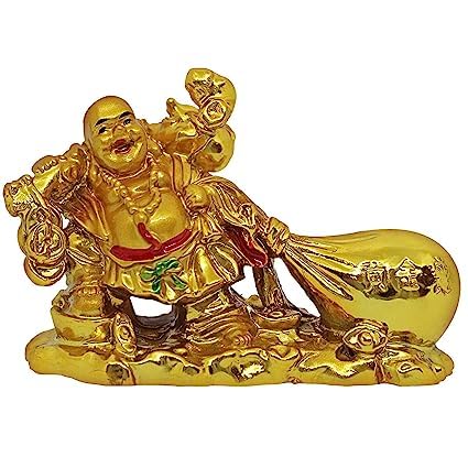 Feng Shui Lucky Laughing Buddha Pulling Big Potli Showpiece
